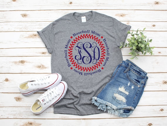 monogrammed baseball shirts for moms