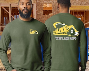 Company Shirts in Bulk, Shirts with Logo, Personalized Business Long Sleeve Shirts, High Visibility Tee, Logo Shirt, Bulk Construction Shirt