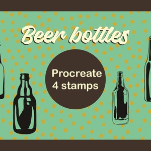 4 procreate beer bottles stamps | brushes