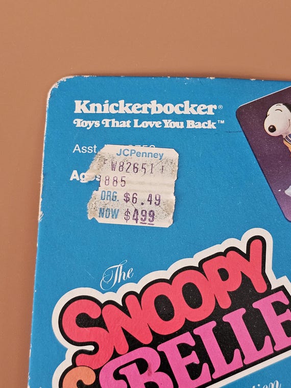VINTAGE Vtg 1958 Knickerbocker 1599 Snoopy Fancy Fashions