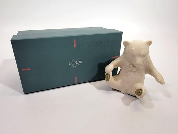 VINTAGE Lenox China Jewels Collection Porcelain Sitting Bear