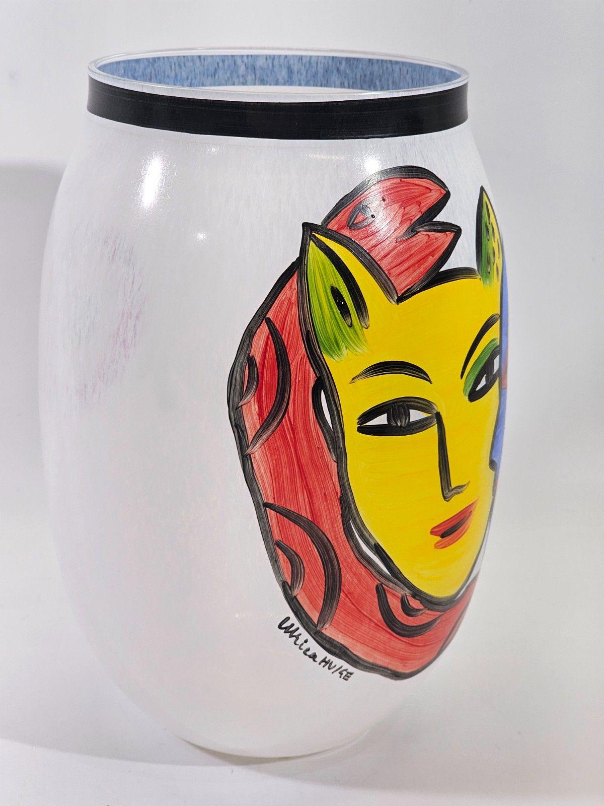 KOSTA BODA アートガラス花瓶 – ウルリカ・ハイドマン・ヴァリアン Ulrica Hydman Vallien for Kosta Boda Large Vase 