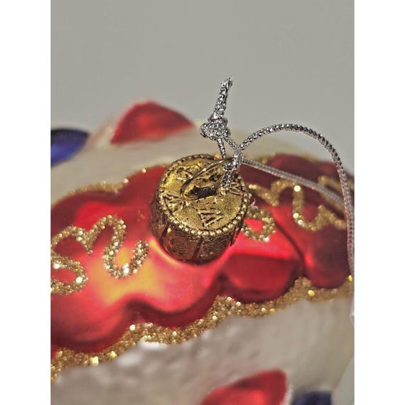 Waterford Santa Holding World Toy Medallion Ball Glass Christmas