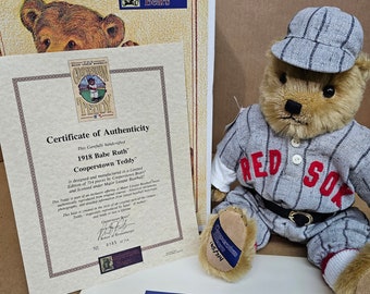 Cooperstown 1918 Babe Ruth Boston Red Sox Baseball MLB Teddy Bear Limited  Edition 16