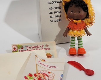 VINTAGE Kenner Strawberry Shortcake Orange Blossom 4 &quot;Scented Doll Dolly 43074 NEU 1981 American Greetings Copr AA African American Doll Nib