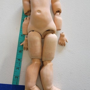 Vintage vtg 1970 Seeley? Seely? 12&quot; Composition Unassembled Lady Doll Body Jointed Old New Stock Doll Repair Materials