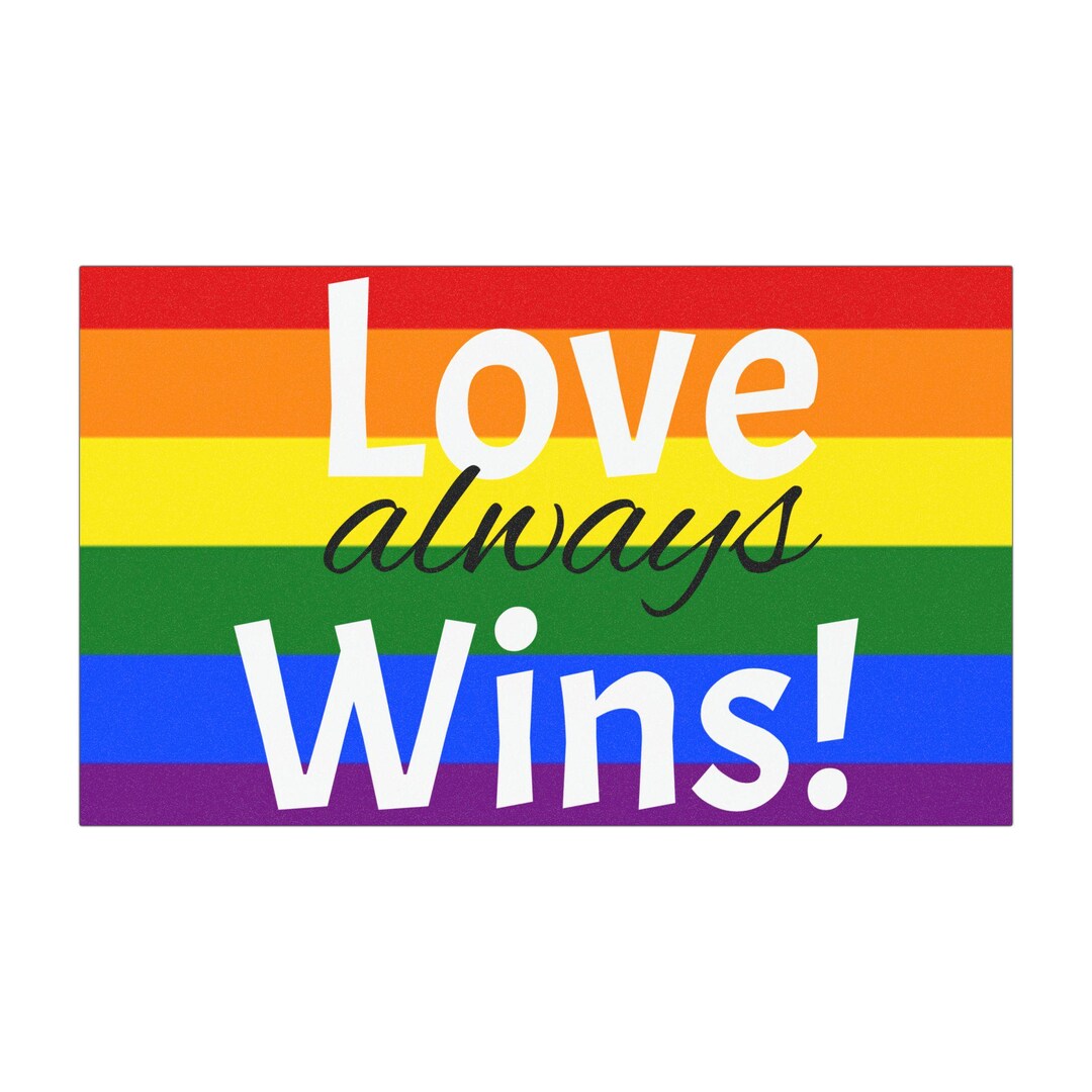 Rainbow Love Always Wins Car Magnet, LGBTQ Pride Car Decal, Vehicle ...