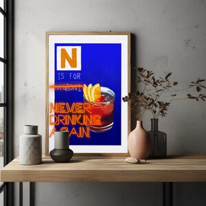 Negroni, Bar Cart Art, Art Deco,Prints Minimalist Wall Art Trendy Printable Gallery Wall Digital Download, Aesthetic Retro Inspired