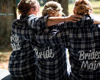 Bridal Party Flannels Bridesmaid Flannels Wedding Flannels Bachelorette Flannel Shirts Custom Flannels Bridesmaids Robes