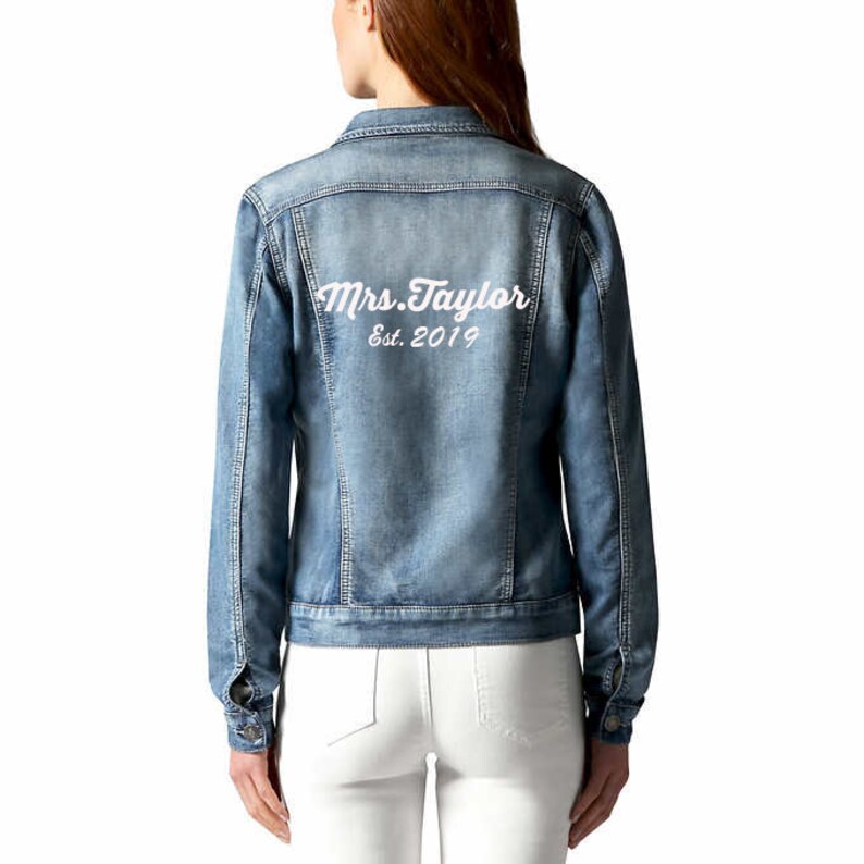 Custom Mrs Denim Jacket for Bride With Wedding Date Custom - Etsy