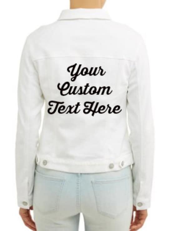 custom white denim jacket