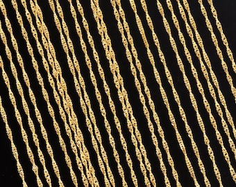 Collar con cadena de ondas de agua doradas, acero inoxidable, 40 cm