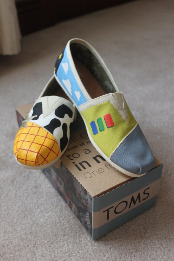 Toy Story Painted Shoes Toms Bobs Etsy