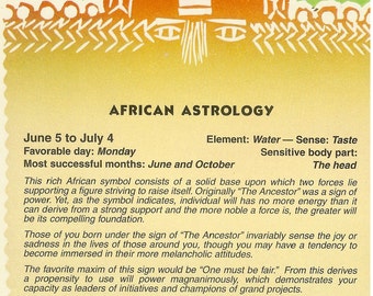 Vintage African Astrology postcard: The Child of the World | Etsy