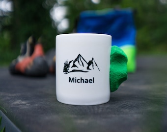 Custom climbing mug, custom design, rock climb, outdoor enthusiast, adventure gifts