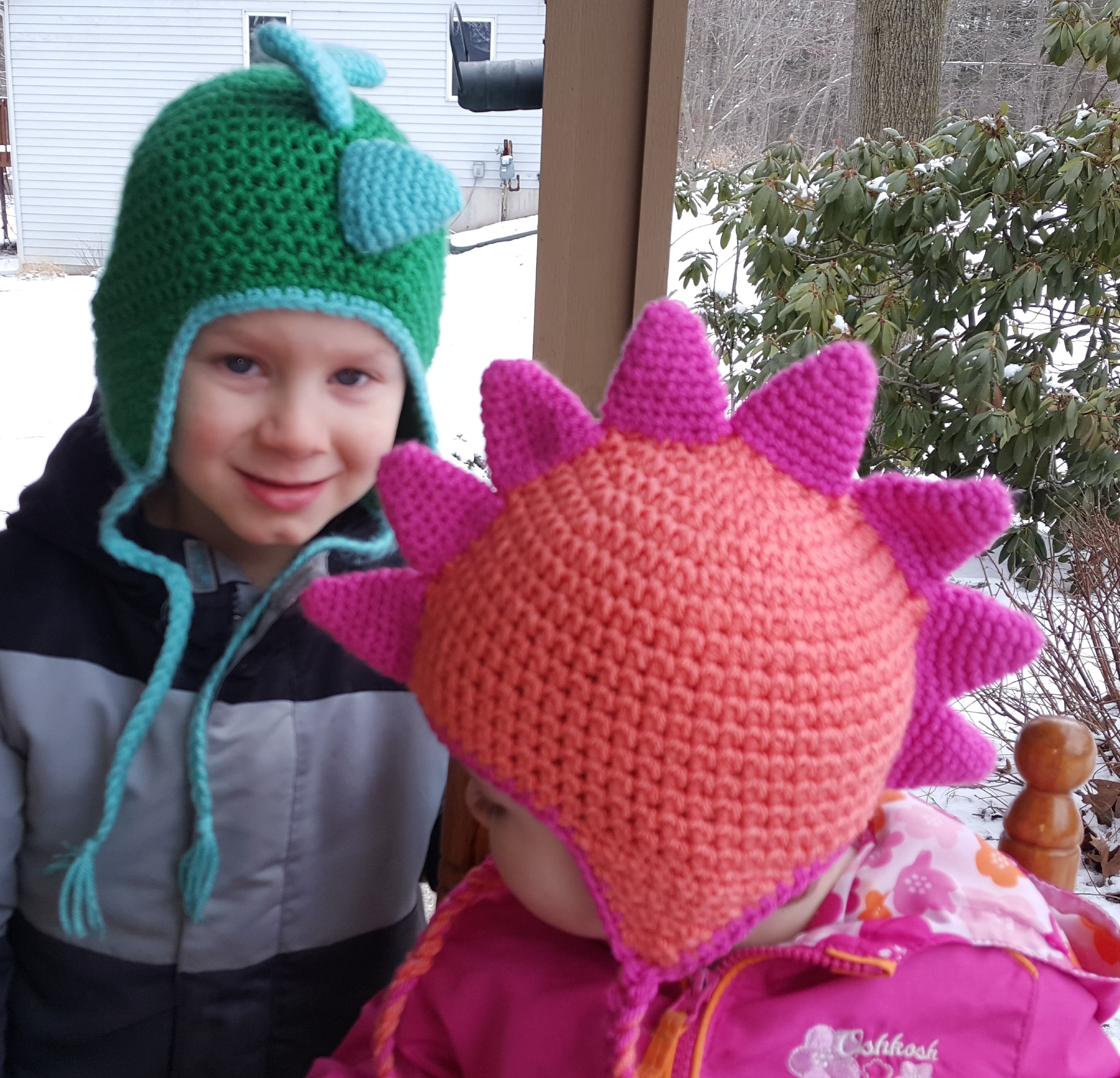 Dinosaur Earflap Beanie Hat With Spikes 