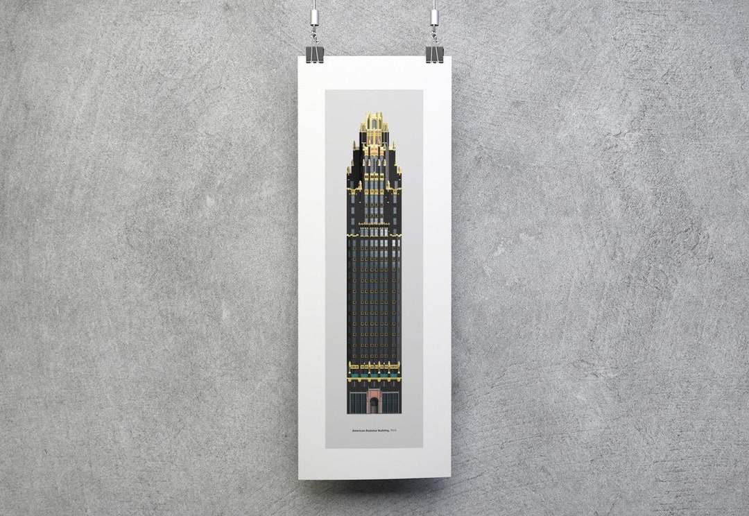 American Radiator Building Model American Radiator Building / Bryant Park Hotel Print New York ...