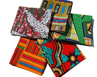 Poly Cotton African Print Fat Quarters Bündel x 5