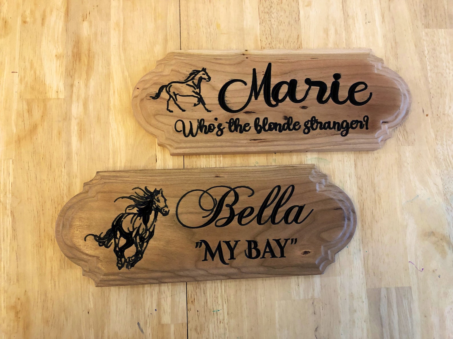 Horse Stall Plaque custom stall names name plate horse name Etsy