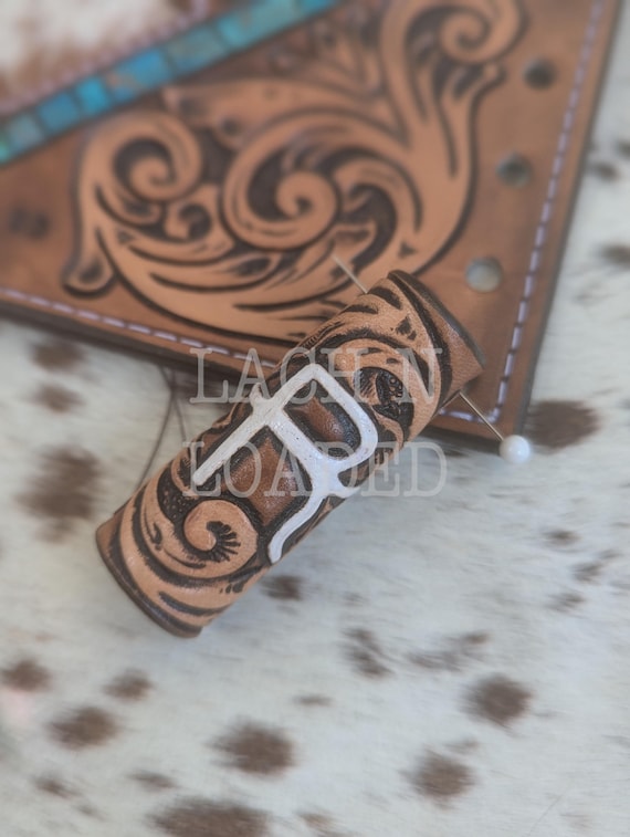 Custom Tooled Leather Boutonniere Wrap