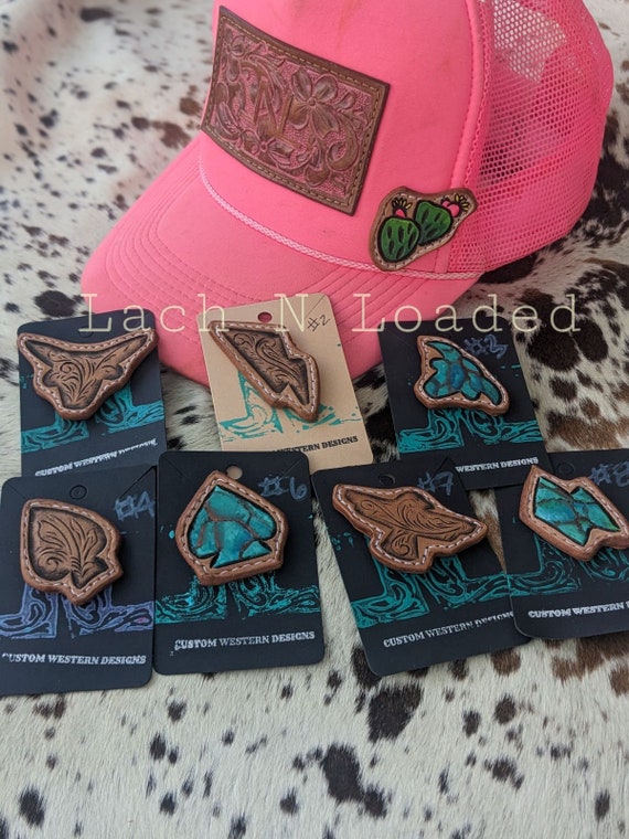 CUSTOM tooled hat patch. MADE RO ORDER – Lazy K Leather