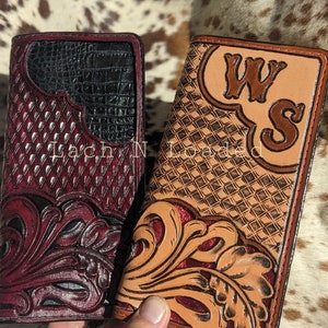 Custom Tooled Leather Rodeo Wallet - Etsy