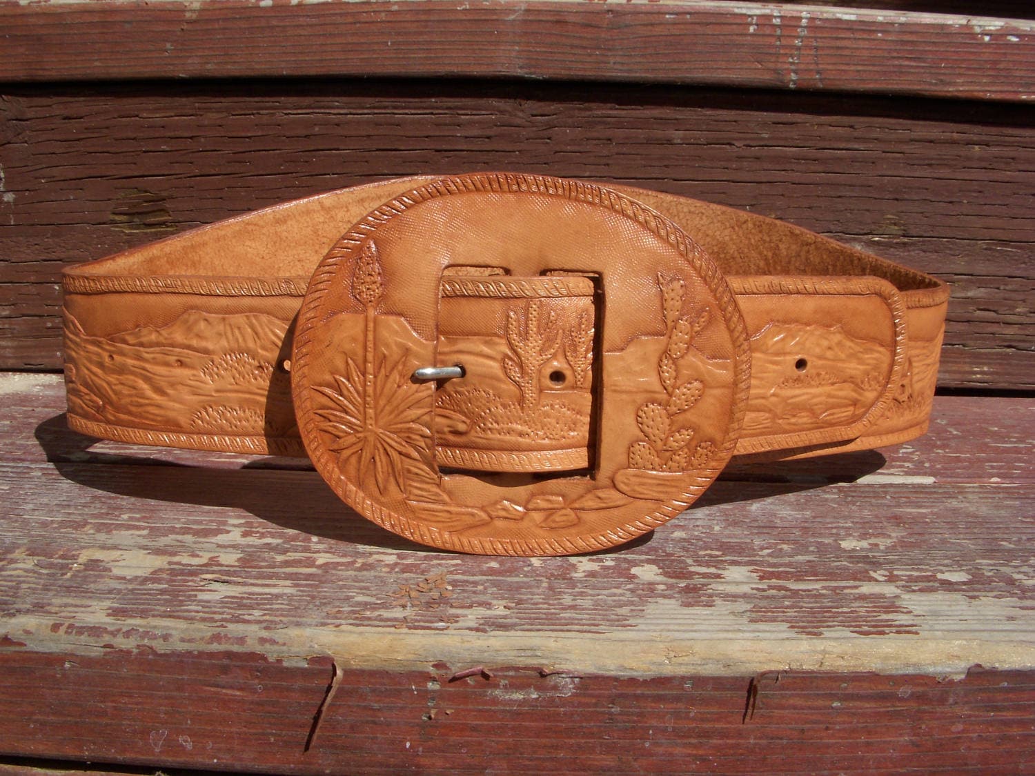 Custom Tooled Western Cinch Belt