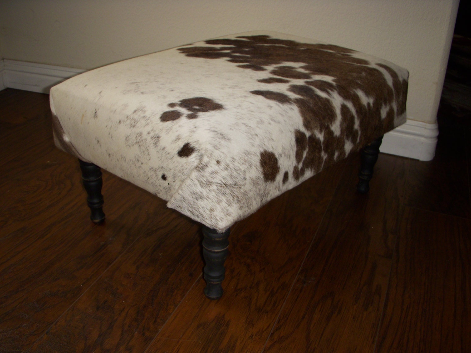 Classy Cowhide Footstool