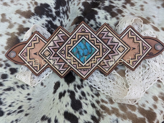 Custom Tooled Leather Wedding Garter Belt