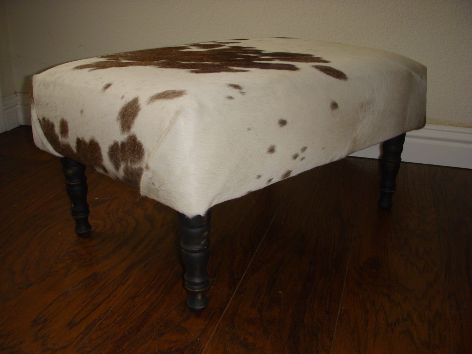 Classy Cowhide Footstool