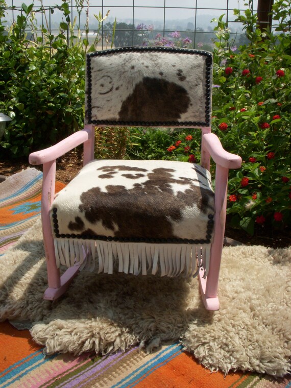 Cowgirl Chic Child S Pink Rocking Chair And Spotted Etsy