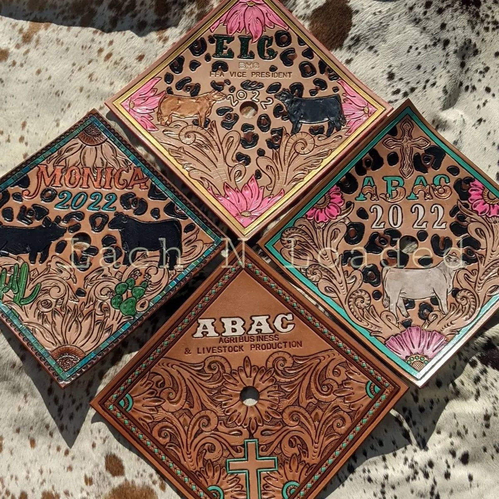 Custom Tooled Leather Graduation Cap Topper - Etsy