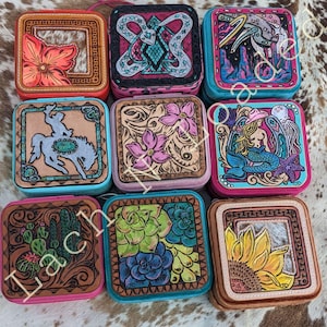 Tooled leather travel jewelry case