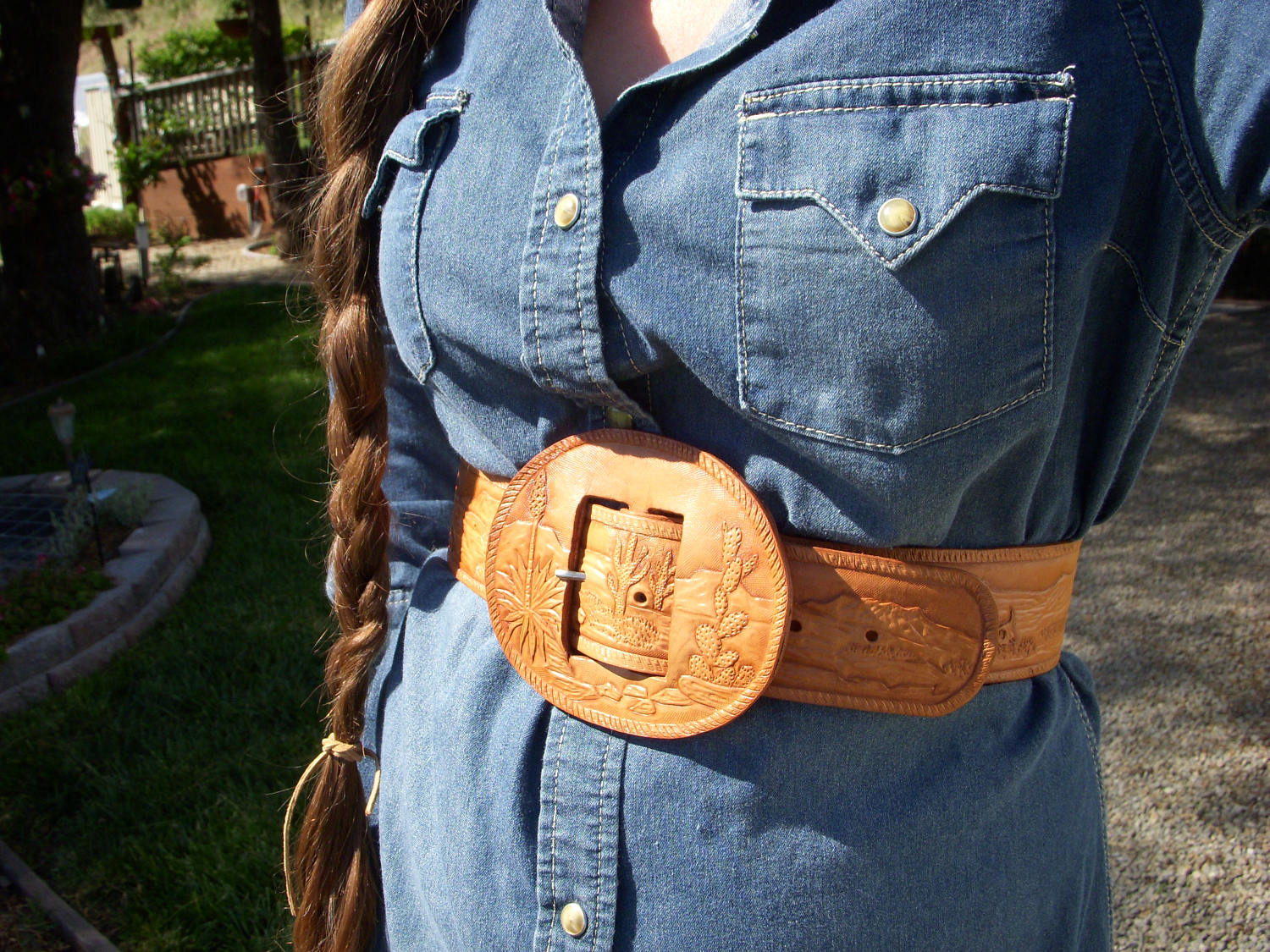 Custom Tooled Western Cinch Belt