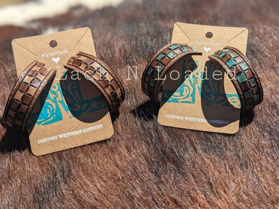 Checkers Tooled Leather Jewelry Collection