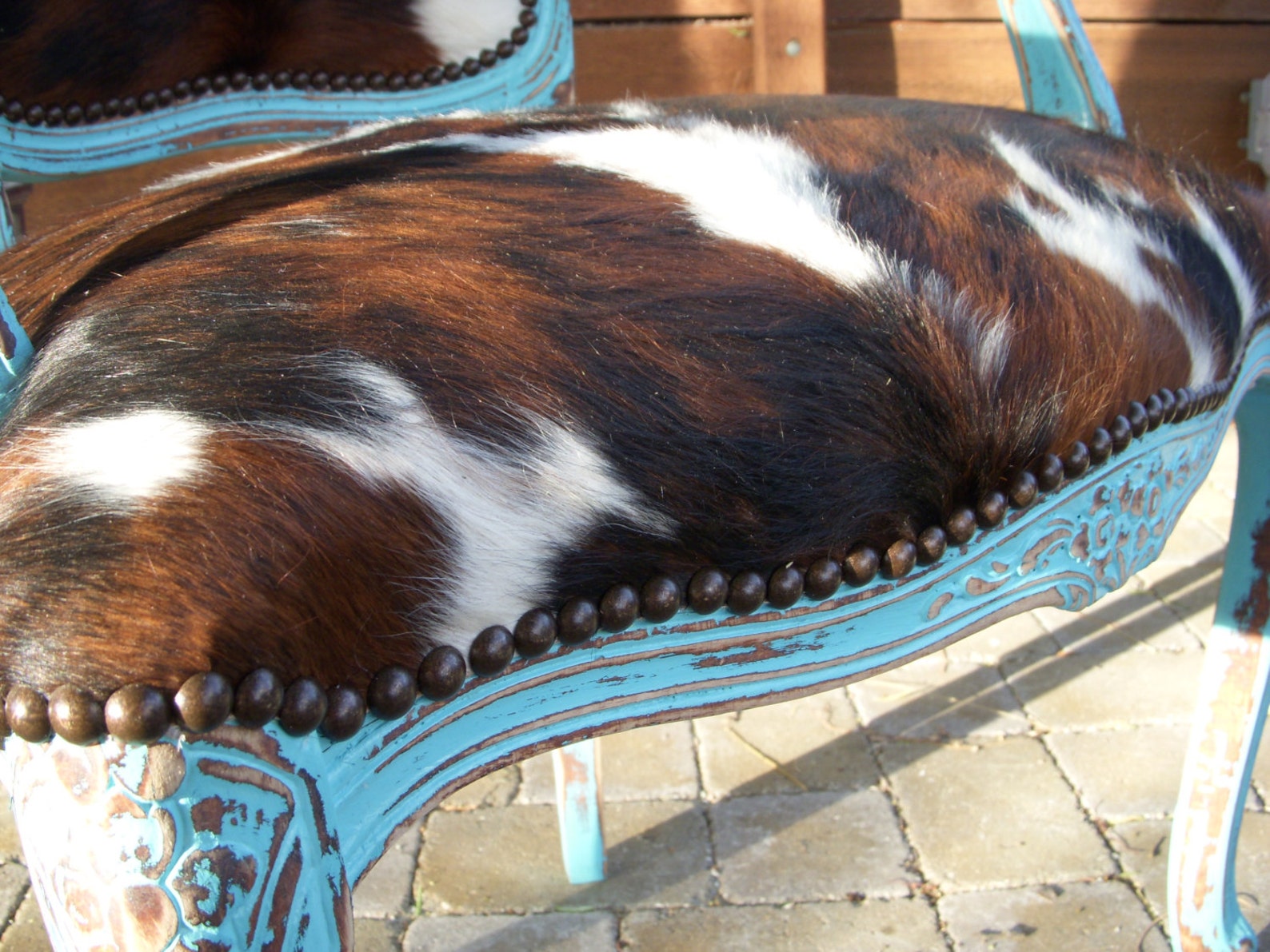 Made to Order Western Chic Turquoise and Cowhide Victorian Etsy