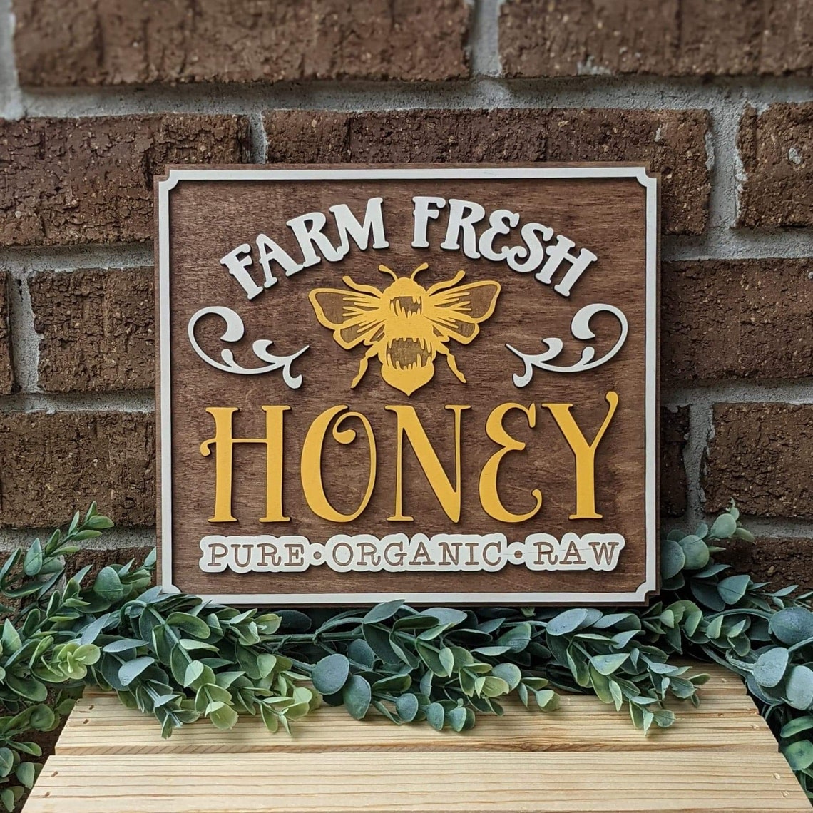 Farm Fresh Honey Sign Digital SVG Laser Cut File Honey bee Etsy
