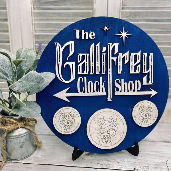 Gallifrey Clock Shop | SVG file | Digital File| Laser Cut File| Doctor Who | Scifi