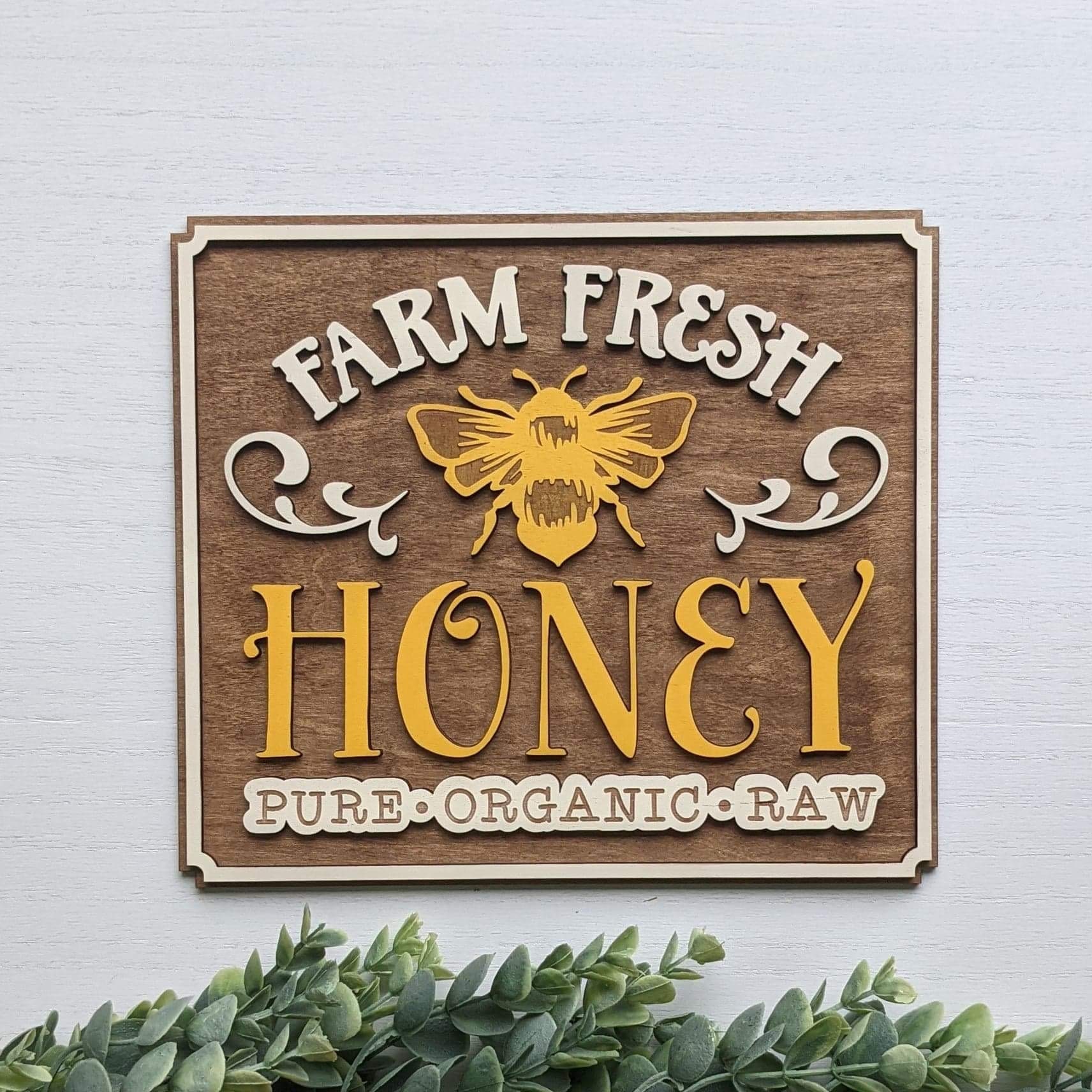 Farm Fresh Honey Sign Digital SVG Laser Cut File Honey bee Etsy