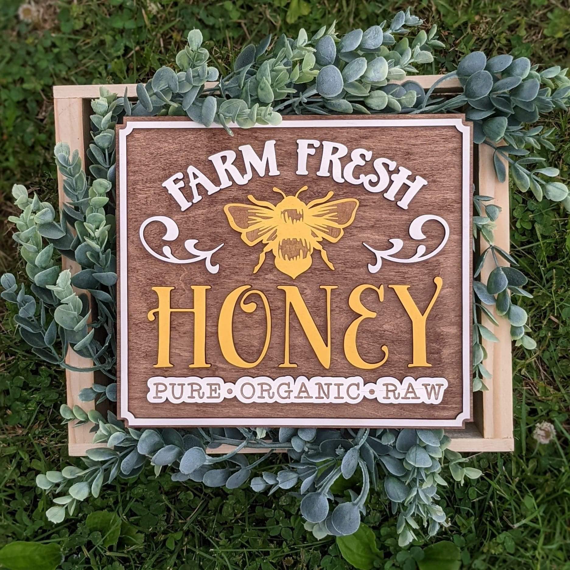 Farm Fresh Honey Sign Digital SVG Laser Cut File Honey bee Etsy