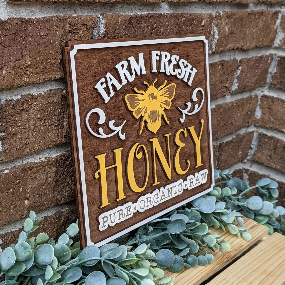 Farm Fresh Honey Sign Digital SVG Laser Cut File Honey bee Etsy