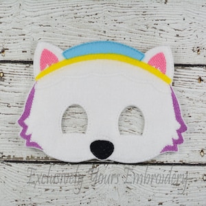Snow Rescue Dog Children&#39;s Mask Everest inspired Paw Patrol inspired Costume Theater Dress Up Hallowen Children&#39;s Pretend Play