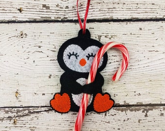 Penguin Candy Cane Holder Ornament