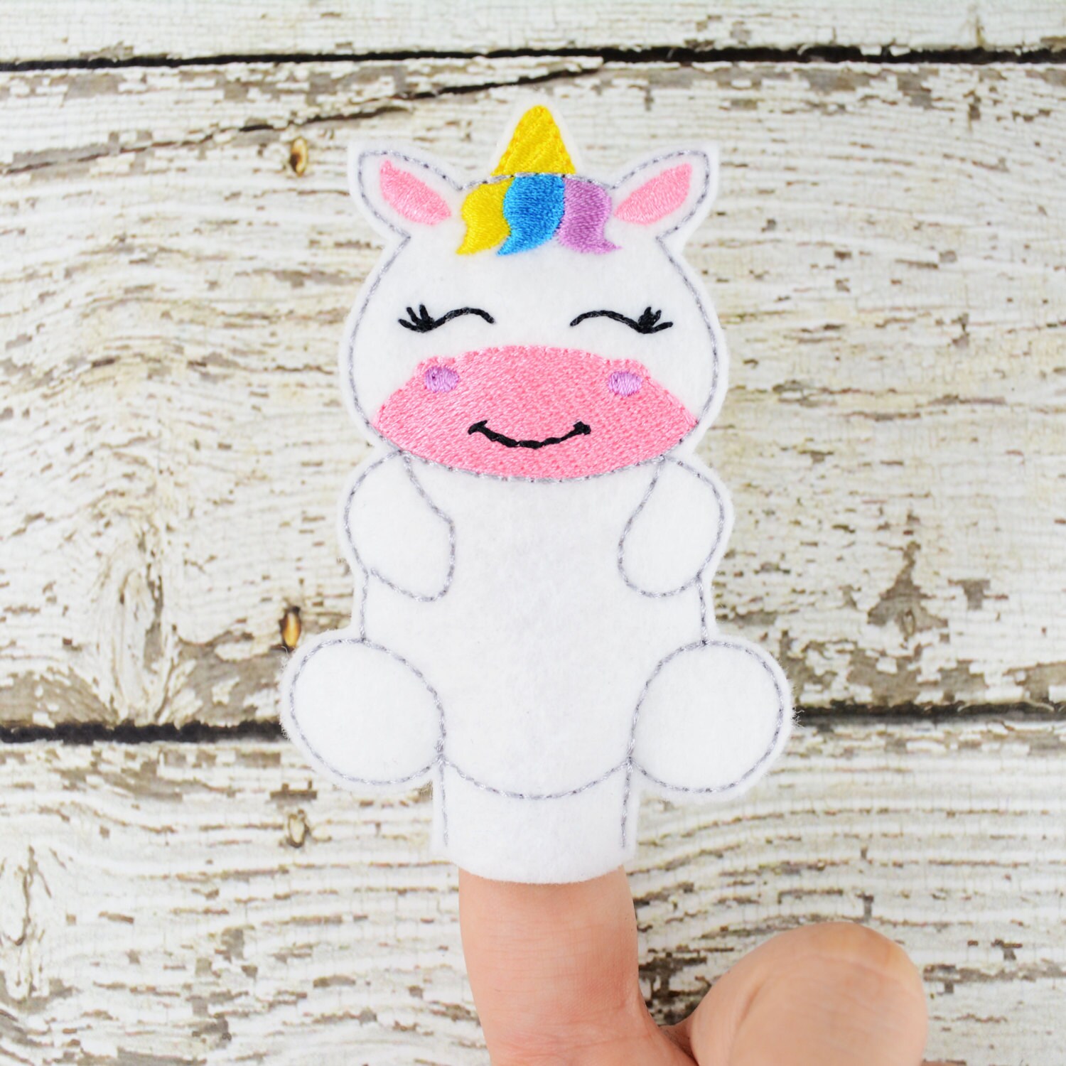 unicorn felt finger puppet pretend play party favors