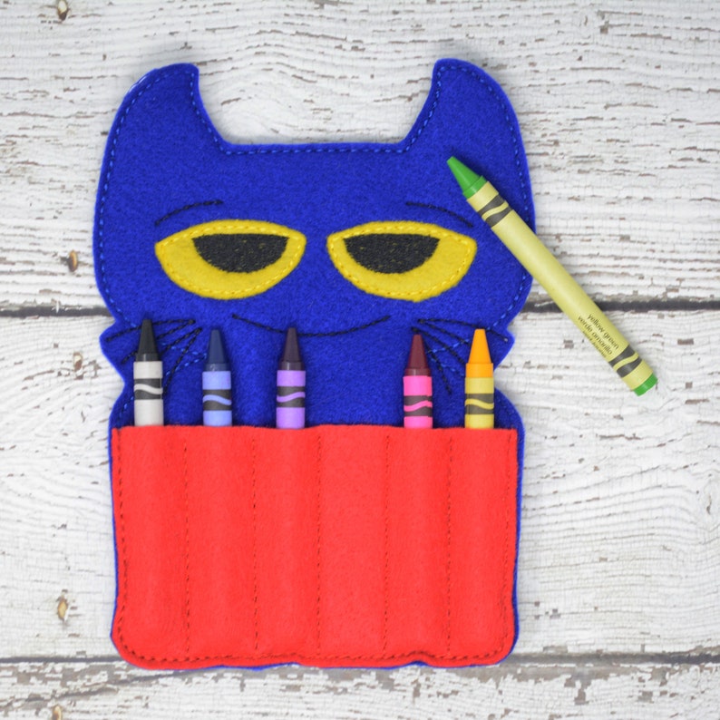 Toddler Arts and Crafts Travel Case Easter Gift Back To School Pete Cat Crayon Holder