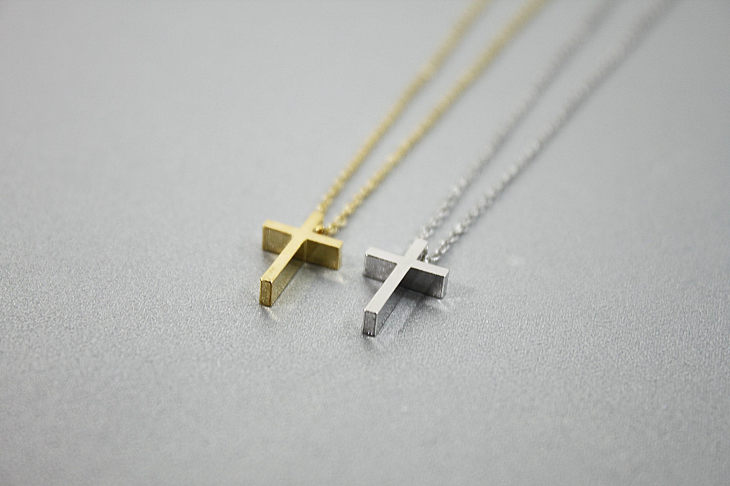 Tiny Cross Charm Necklace . Cross Necklace Simple and Modern - Etsy