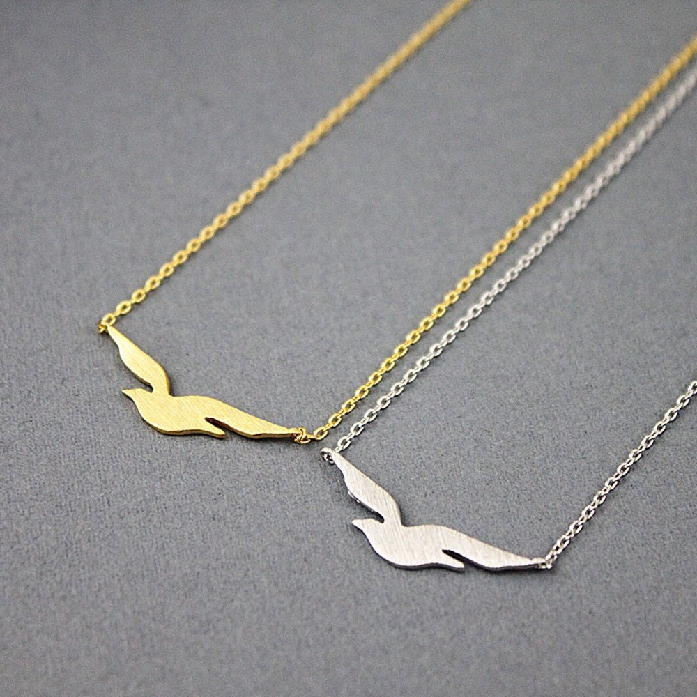 Gold seagull necklace Clearance