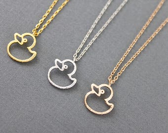 Duck Necklace Duck Charm Necklace Bridesmaid Gift Bridesmaid Necklace Tiny Charm Necklace Birthday Gift