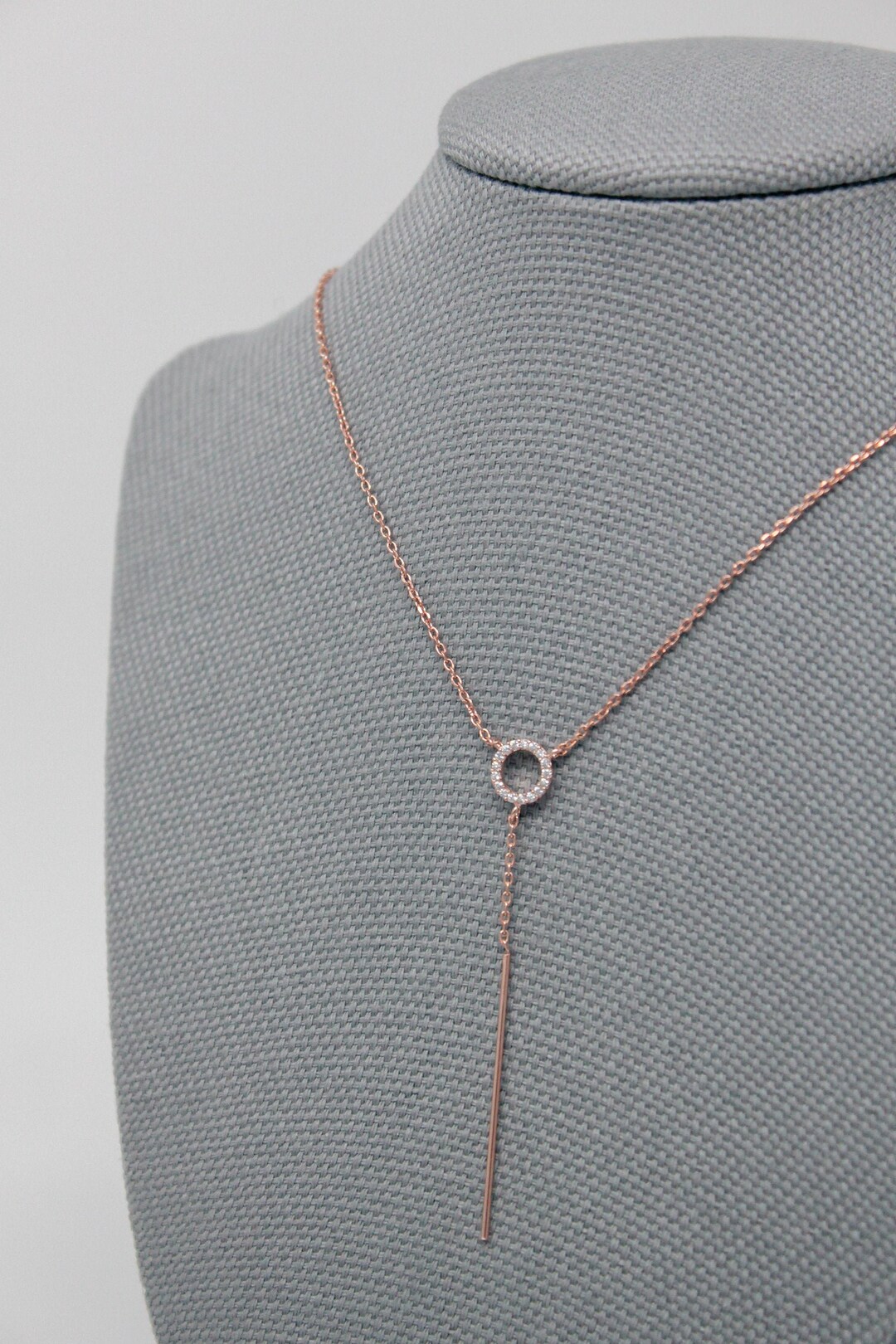 Vertical Petite Bar and Round Necklace Dainty Circle with bar Necklaces Birthday Gifts 10PCS-N021