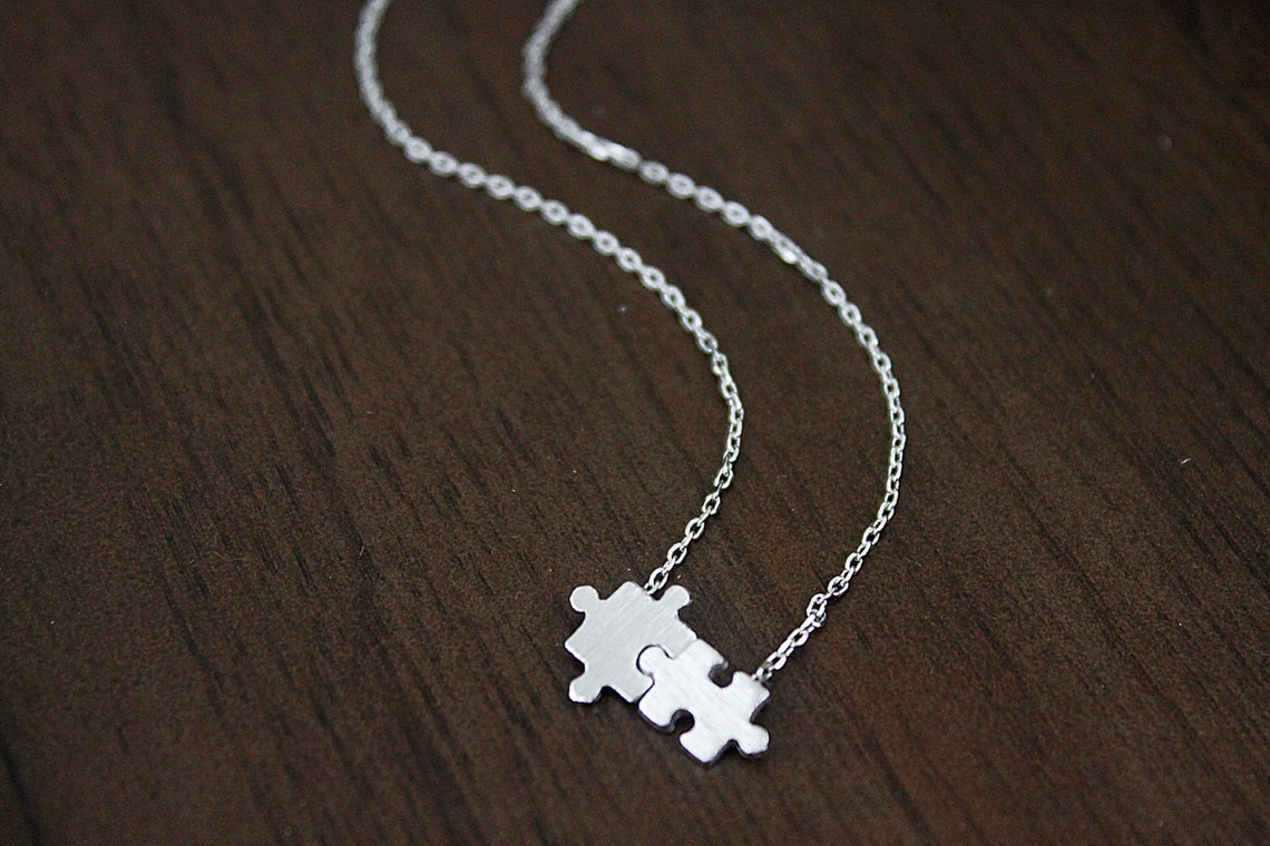 Gold Puzzle Necklace Puzzle Charm Necklace Dainty and Simple Etsy